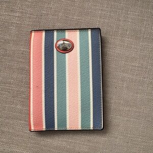 COACH Striped Passport Wallet in Multicolor Pastel Stripes